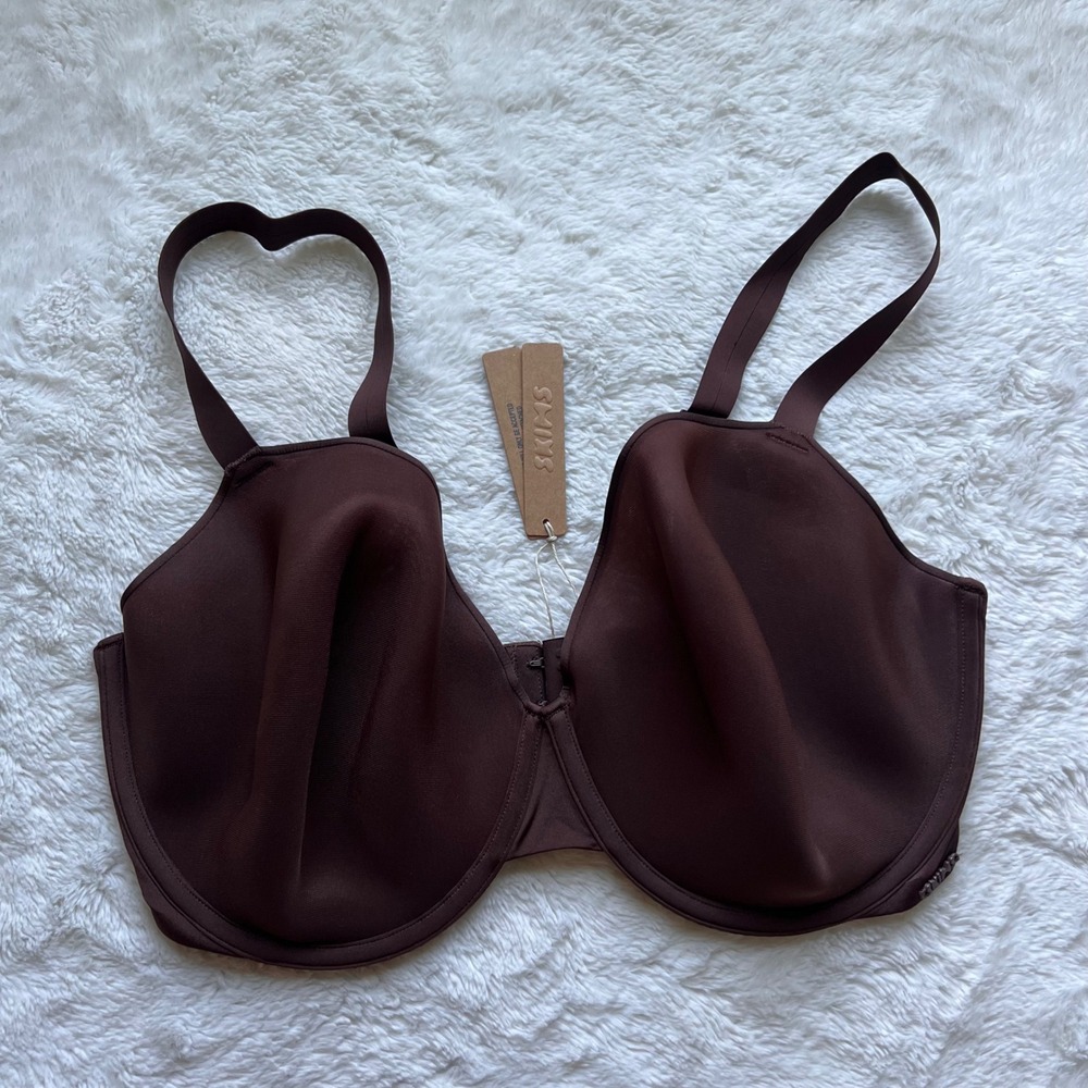 Skims Weightless Demi Bra Cocoa Brown Underwire Unlined 40DDDD BR-DEM-1893 NWT